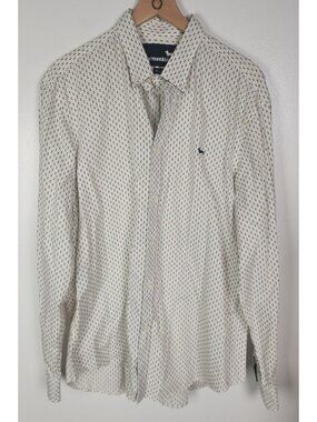 Harmont & Blaine Men's Sz. 3X Yellow & Blue Print Button Up Long Sleeve Shirt